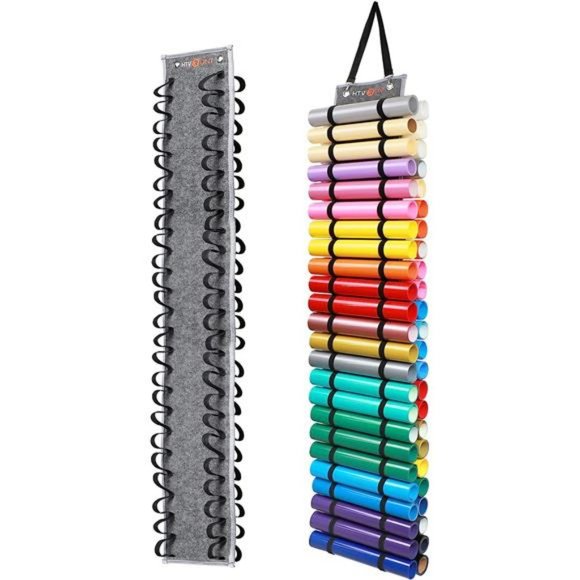 Vinyl Storage Organizer, Vinyl Roll Holder Holds Up to 48 Rolls, Grey Storage